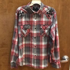 POP ICON Clothing Embroidered Cross LS Shirt XL